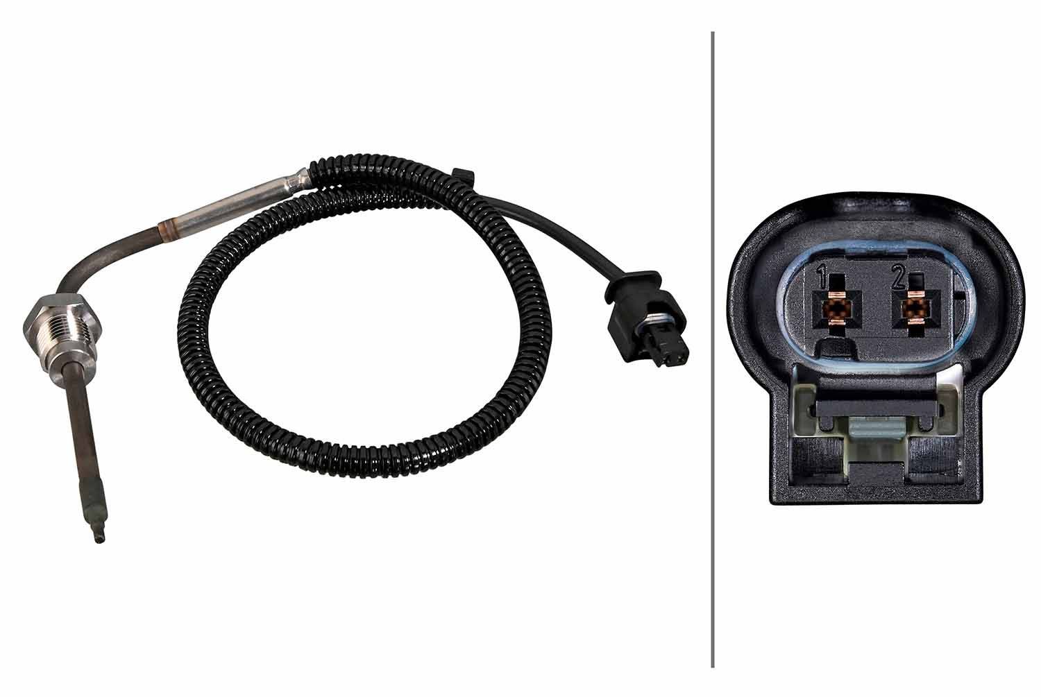 Sensor Abgastemperatur 2-polig 390 mm Kabel HELLA für u.a. SMART FORTWO-1