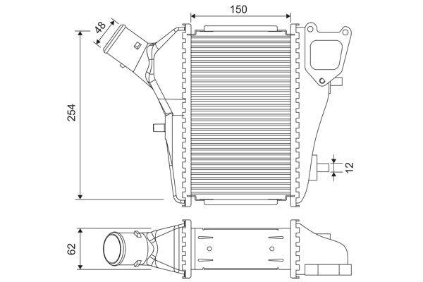 Ladeluftkühler Aluminium 254 mm - 150 mm VALEO für HONDA CR-V