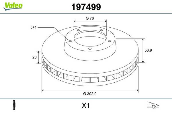 Valeo 197499 Bremsscheibe