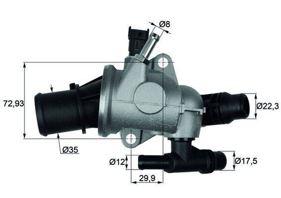 Thermostat Kühlmittel Öffnungstemperatur 88 °C MAHLE für u.a. ALFA ROMEO 159-1