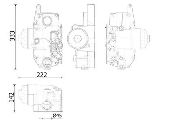 Ölkühler Kühlrippen gelötet 333 mm - 222 mm MAHLE für u.a. FENDT Farmer-0