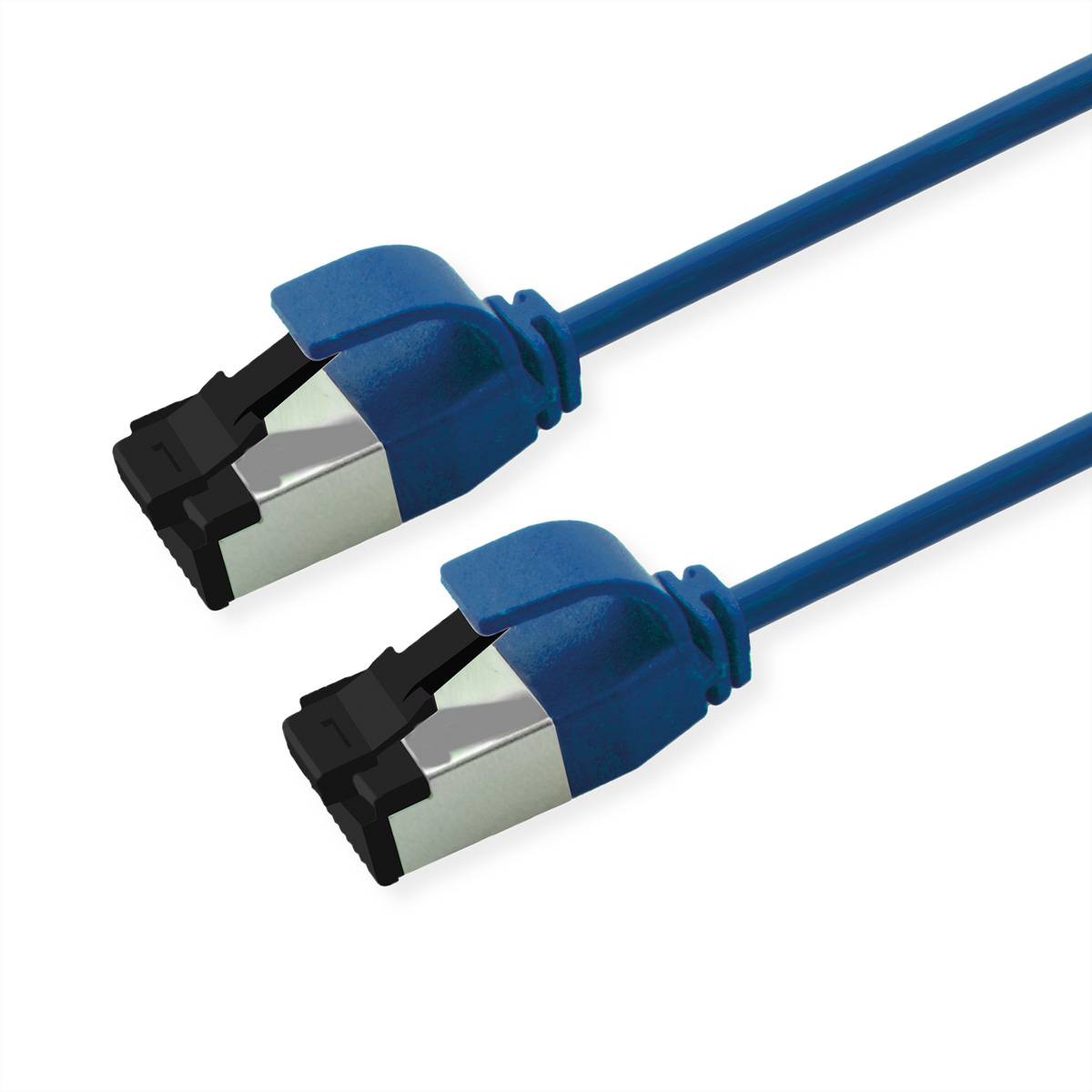 ROLINE U/FTP Patchkabel Cat.8 (Class I), slim, LSOH, Litzendraht, blau, 0,15 m-0