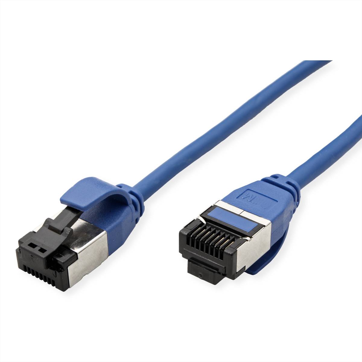 ROLINE U/FTP Patchkabel Cat.8 (Class I), slim, LSOH, Litzendraht, blau, 0,15 m-2