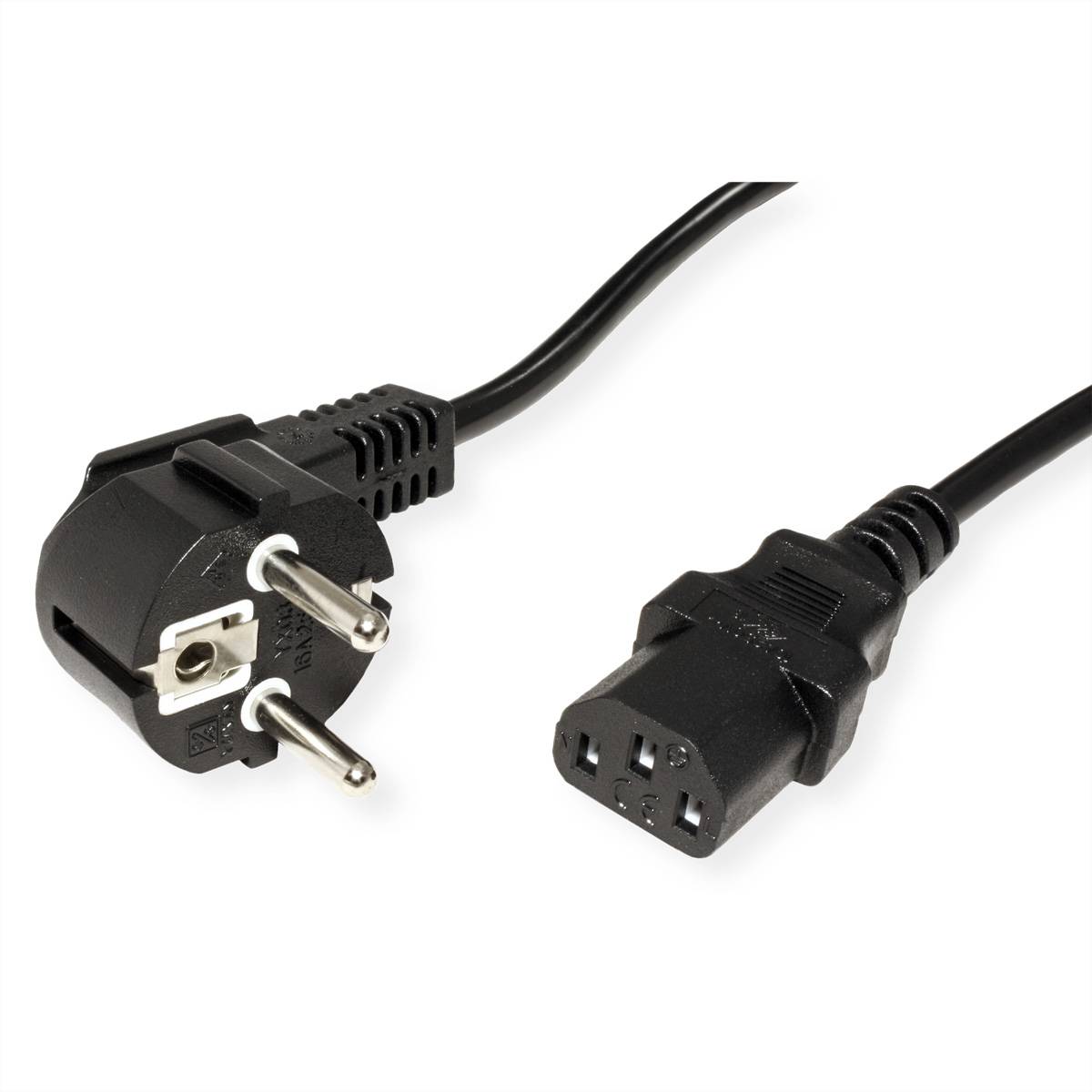 STANDARD Netzkabel, gerade IEC-Buchse, schwarz, 1,8 m-1