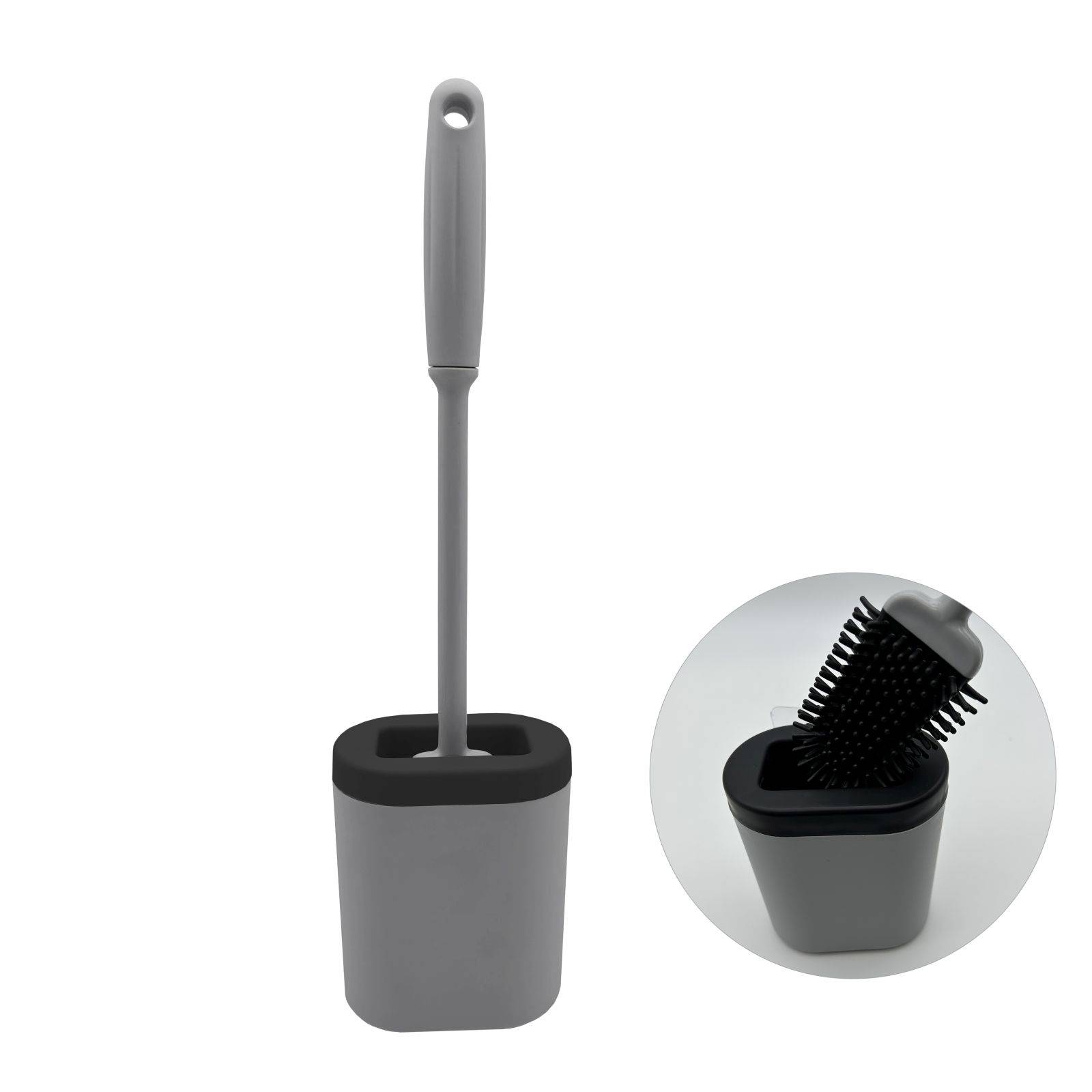WC Klobürste Silikon Wandhalterung Klebend Toilettenbürste Bürste Wandmontage ohne Bohren-2