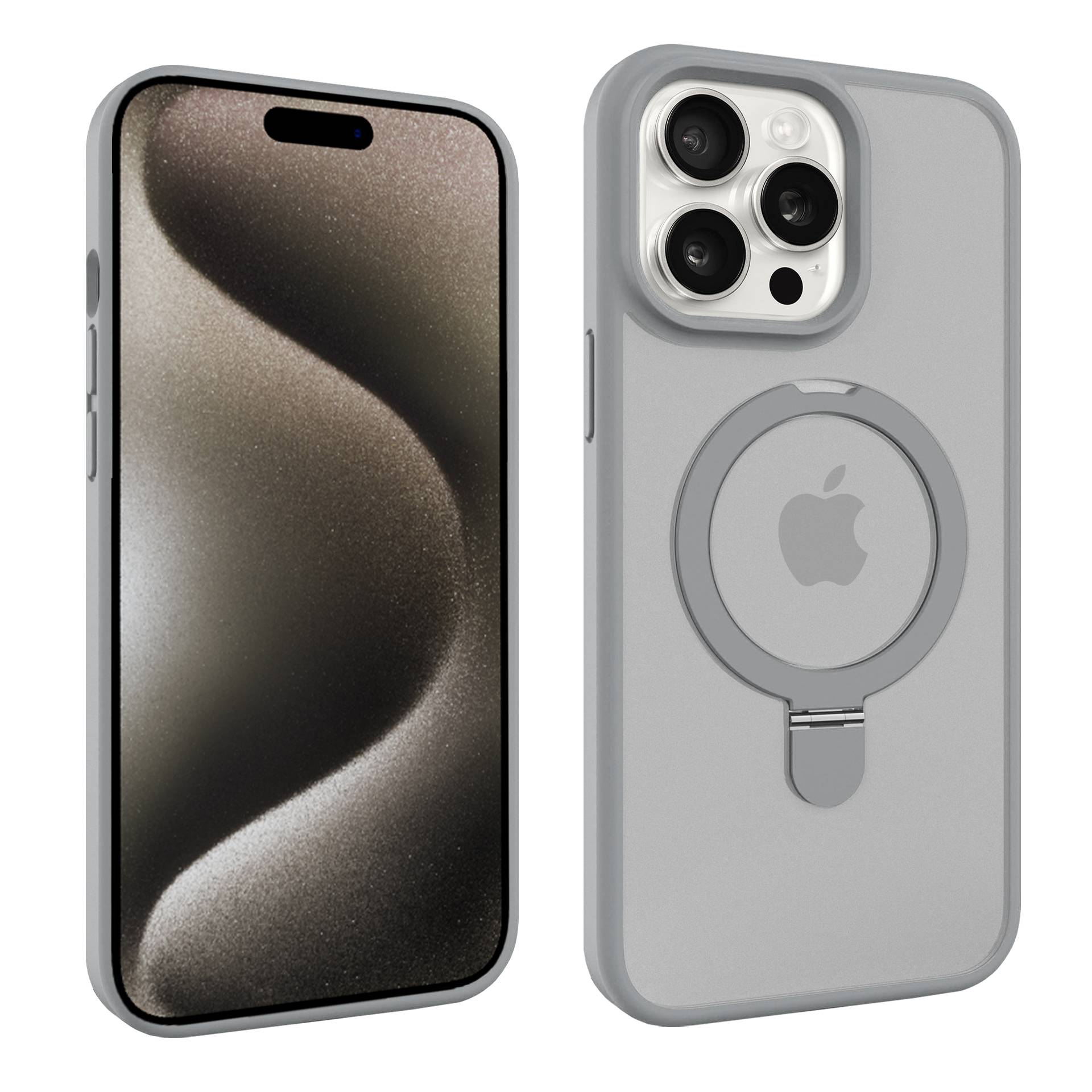 Handy Hülle für Apple iPhone 15 Pro Max 6.7 Zoll mit Halterung Stand Case Cover Schutzhülle-4