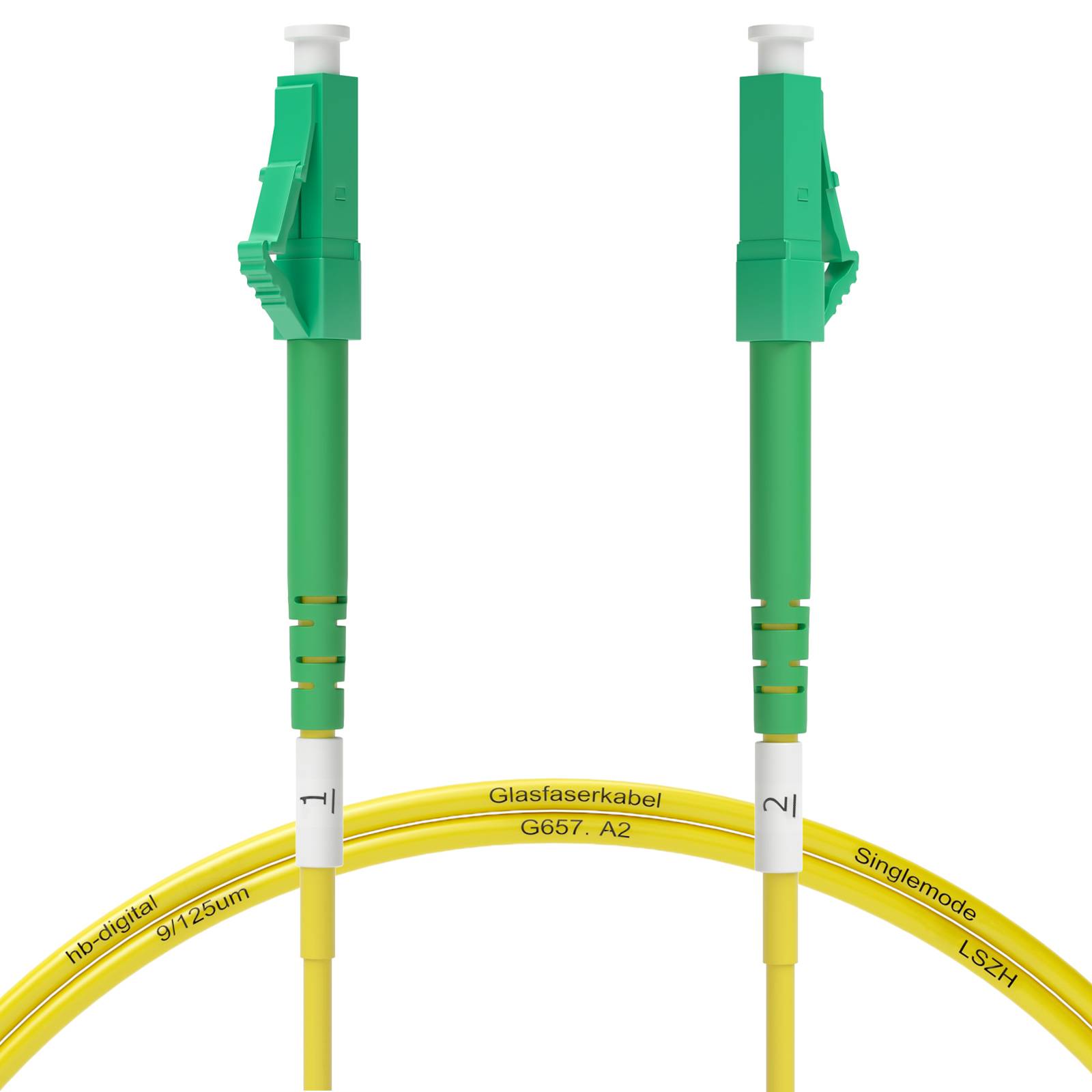 hb-digital Glasfaser Patchkabel Simplex 1m LC/APC-LC/APC, G.657.A2-0