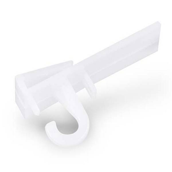 Deckenclip mit Haken, Kunststoff, weiß, 20 mm x 30 mm, VE = 10 Stück