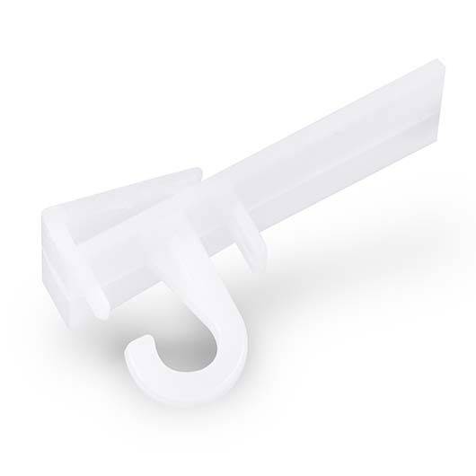 Deckenclip mit Haken, Kunststoff, weiß, 20 mm x 30 mm, VE = 10 Stück-0