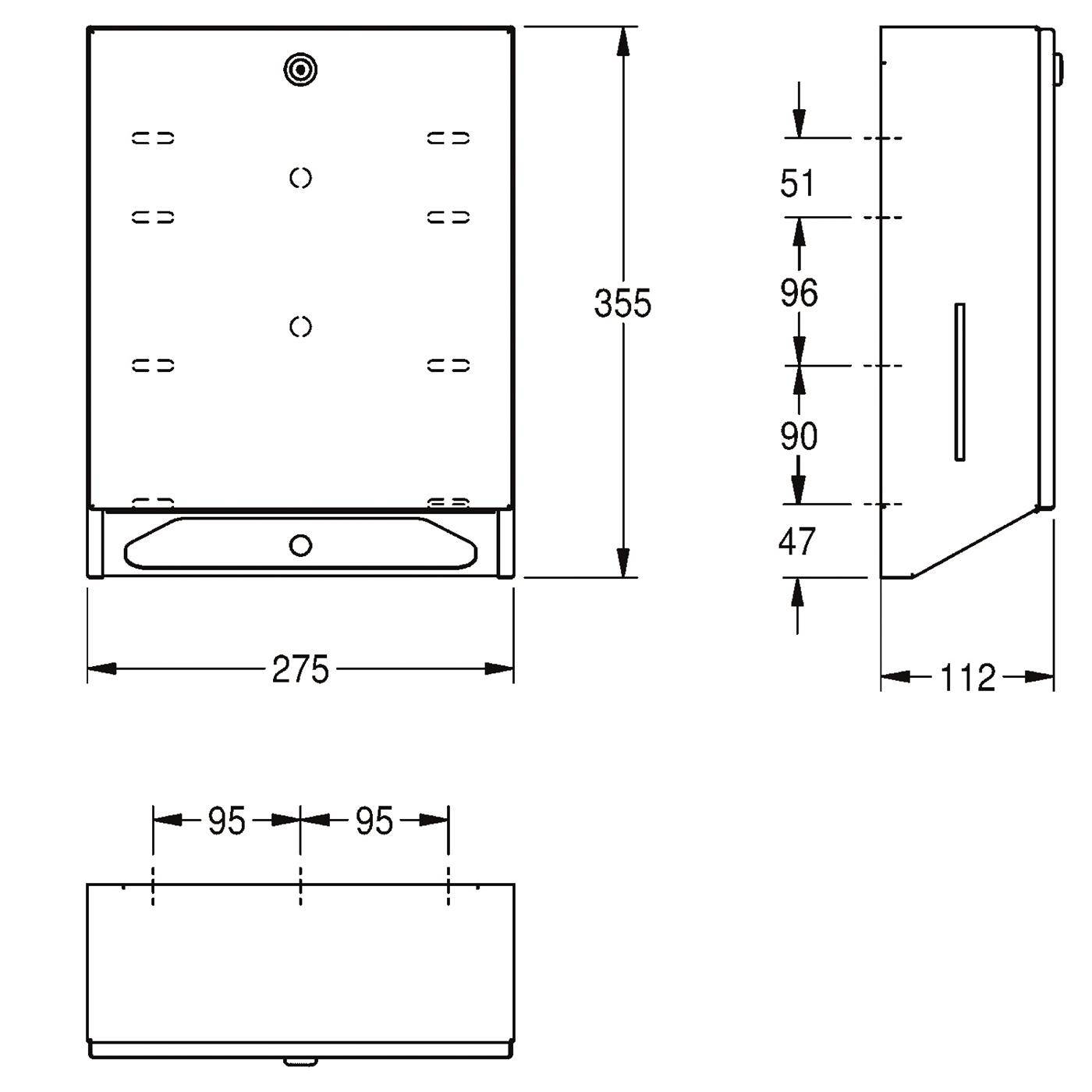 KWC Papierhandtuchsp, RODAN, Edst, 275x355x112 mm, Aufputz-1