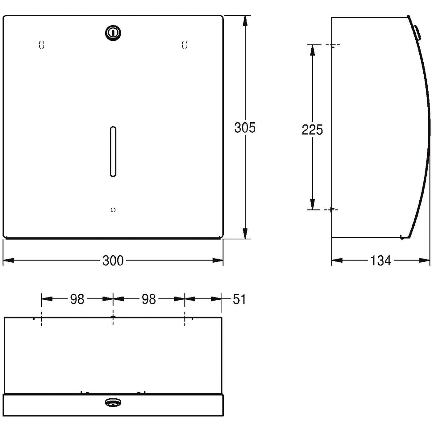 KWC Papierhandtuchspender, STRATOS, Edst, Aufputz, 300x305x134 mm-1