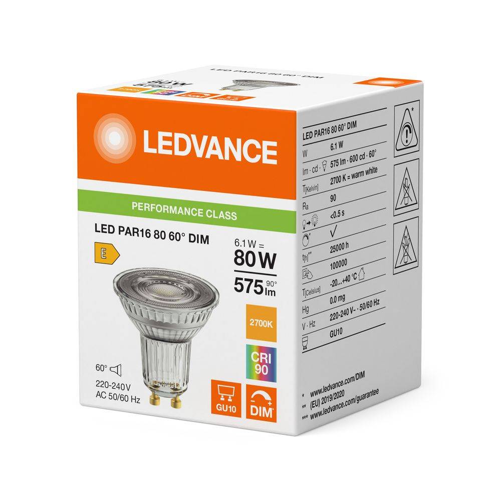 LEDVANCE LED PAR168060 DIM 6. LED PAR168060 DIM 6.1W 927 GU10 P LEDV-2
