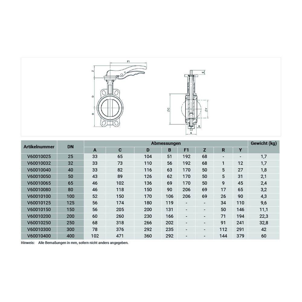Resideo Absperrklappe V6001, Sphäroguss, Flansch, PN 16, DN 25-2