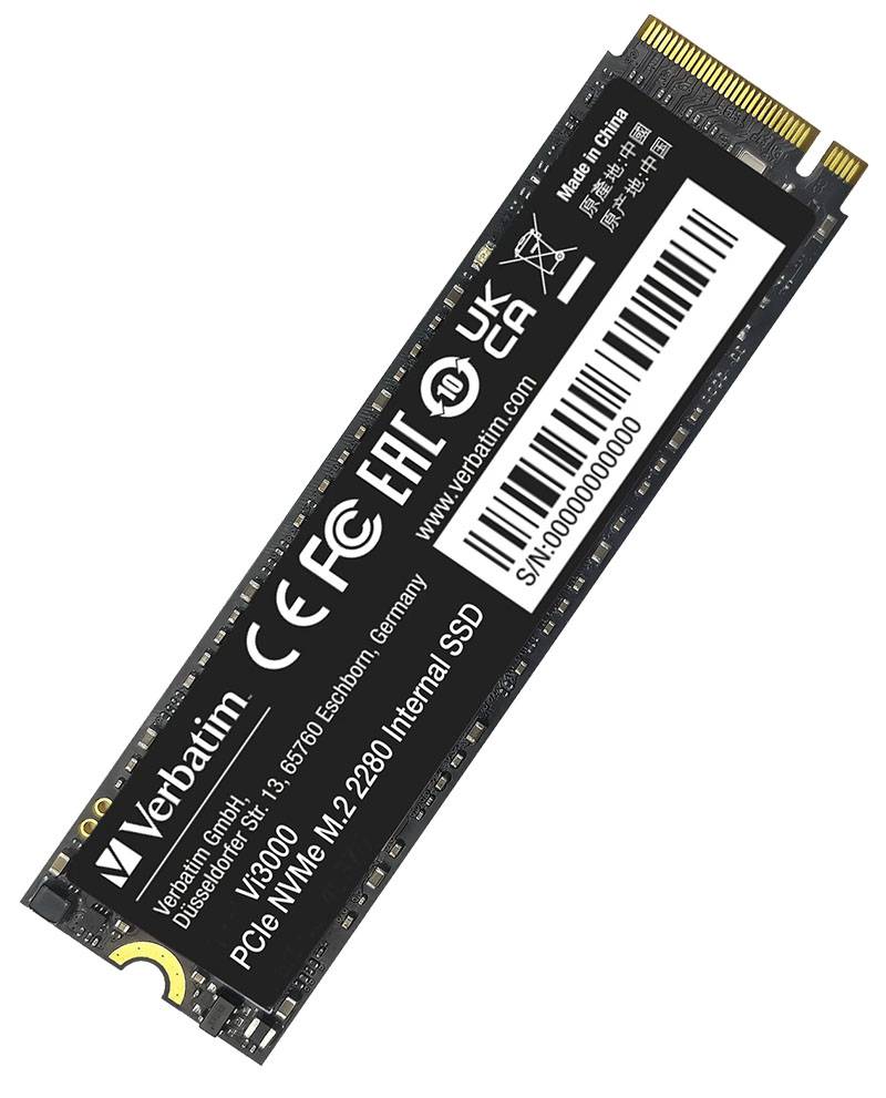 Verbatim Vi3000 PCIe NVMe 256 GB SSD, M.2 2280 / M-Key / PCIe 3.0 x4-0
