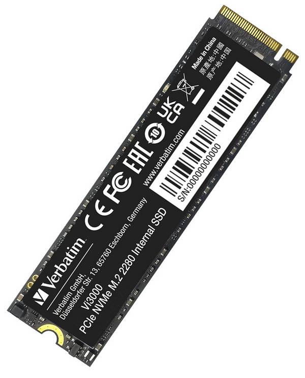Verbatim Vi3000 PCIe NVMe 1TB SSD, M.2 2280 / M-Key / PCIe 3.0 x4