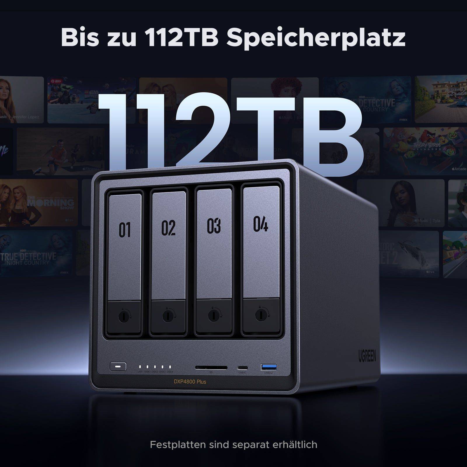UGREEN NASync DXP4800 Plus 4 Einschübe NAS-Server Leergehäuse (35261)-1