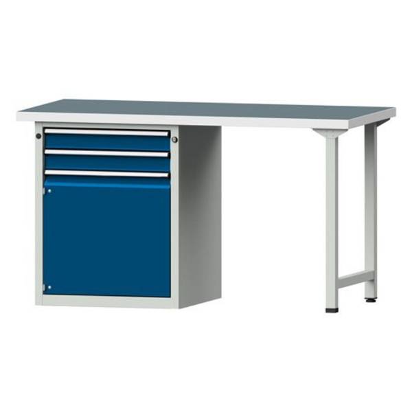ANKE Kombiwerkbank Modell 802 V, 1500x700x840mm, Universalplatte, Sockelschrank, 2 Schubladen, Tür