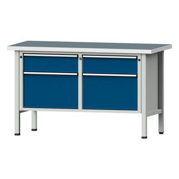 ANKE Kastenwerkbank Modell 205 V, 1500x700x890, Universalplatte, 4 Schubladen, blau