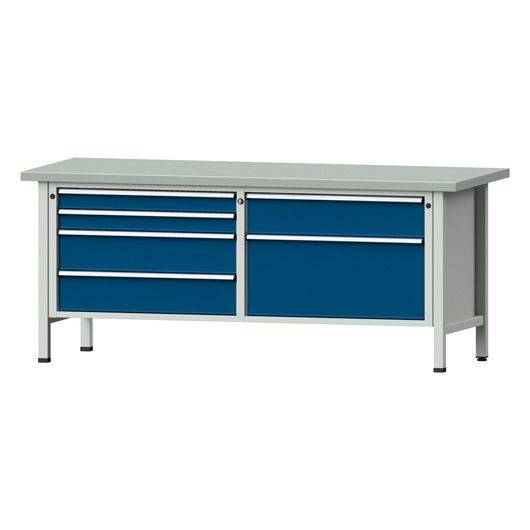 ANKE Kastenwerkbank Modell 216 VX, 2000x800x840, Stahlplatte, 6 Schubladen, blau-0