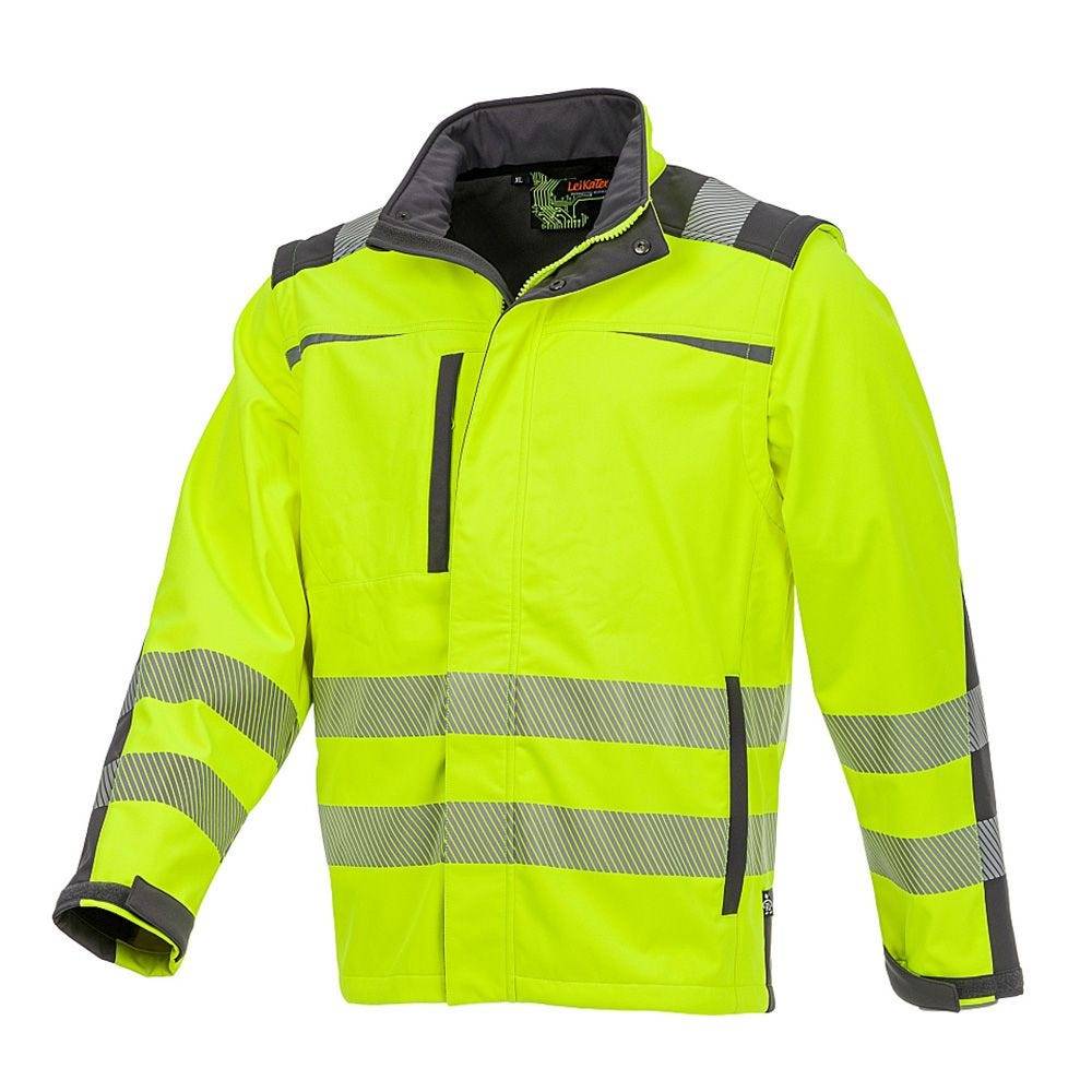 LeiKaTex® Bright Line Warnschutz Softshelljacke, 490810, neongelb/grau, Größe L-0