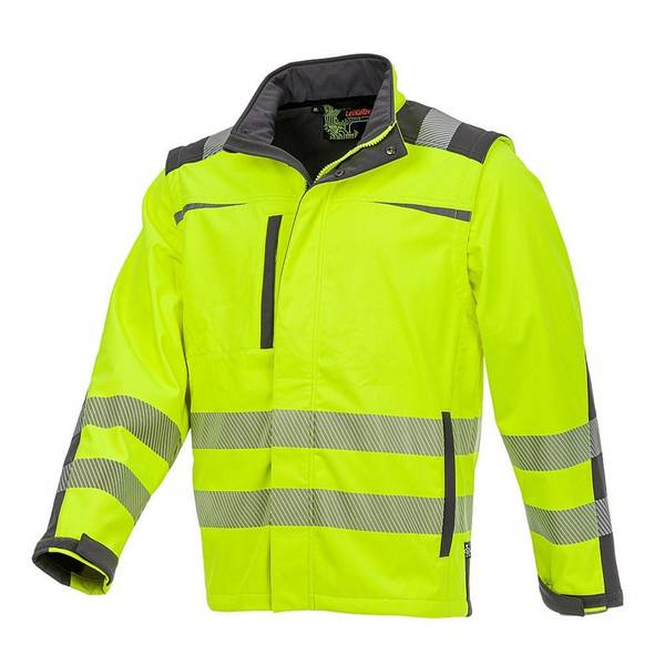 LeiKaTex® Bright Line Warnschutz Softshelljacke, 490810, neongelb/grau, Größe L