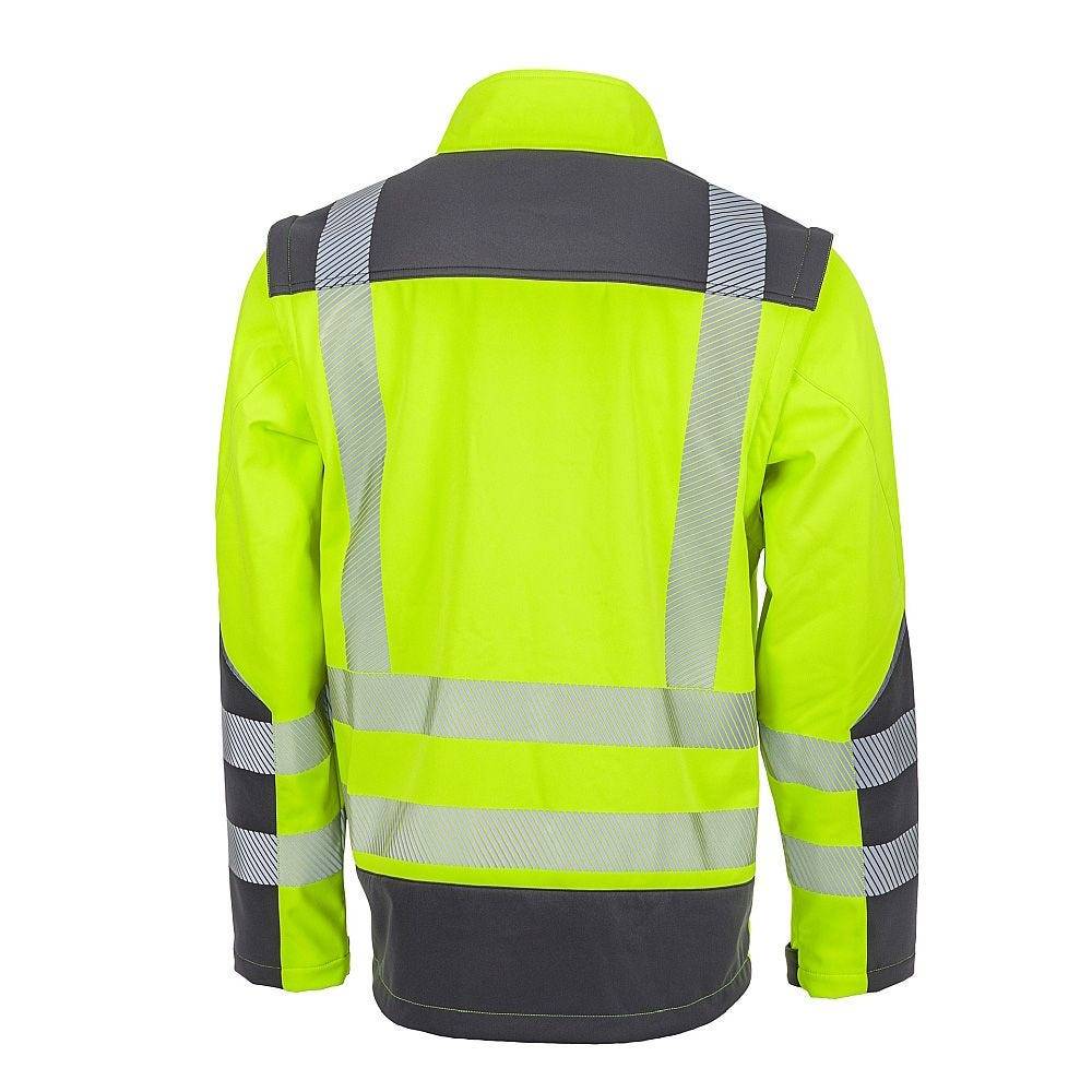 LeiKaTex® Bright Line Warnschutz Softshelljacke, 490810, neongelb/grau, Größe L-1