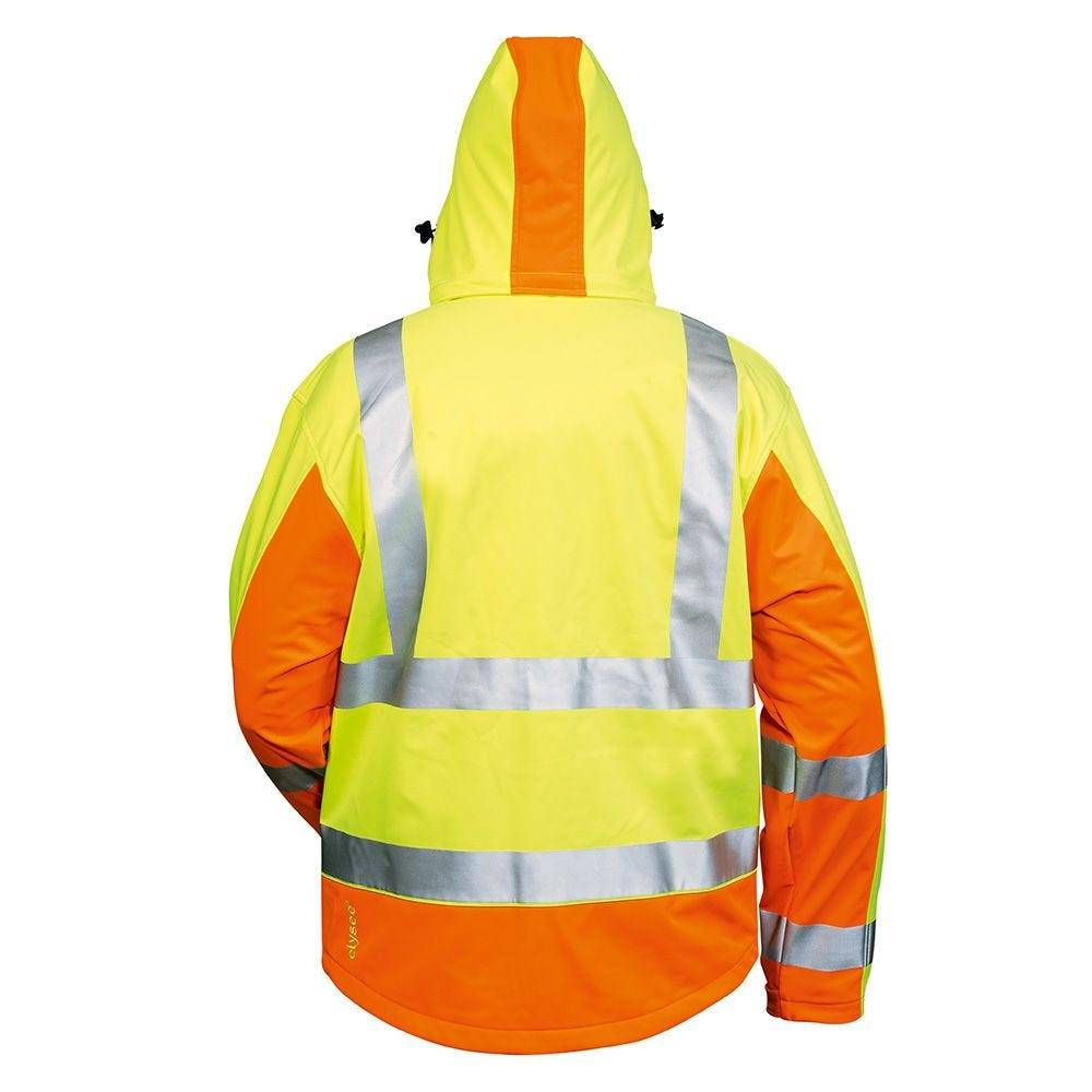 Warnschutz-Softshelljacke Elysee, 22735, gelb/orange, abnehmbare Kapuze, Größe 2XL-1