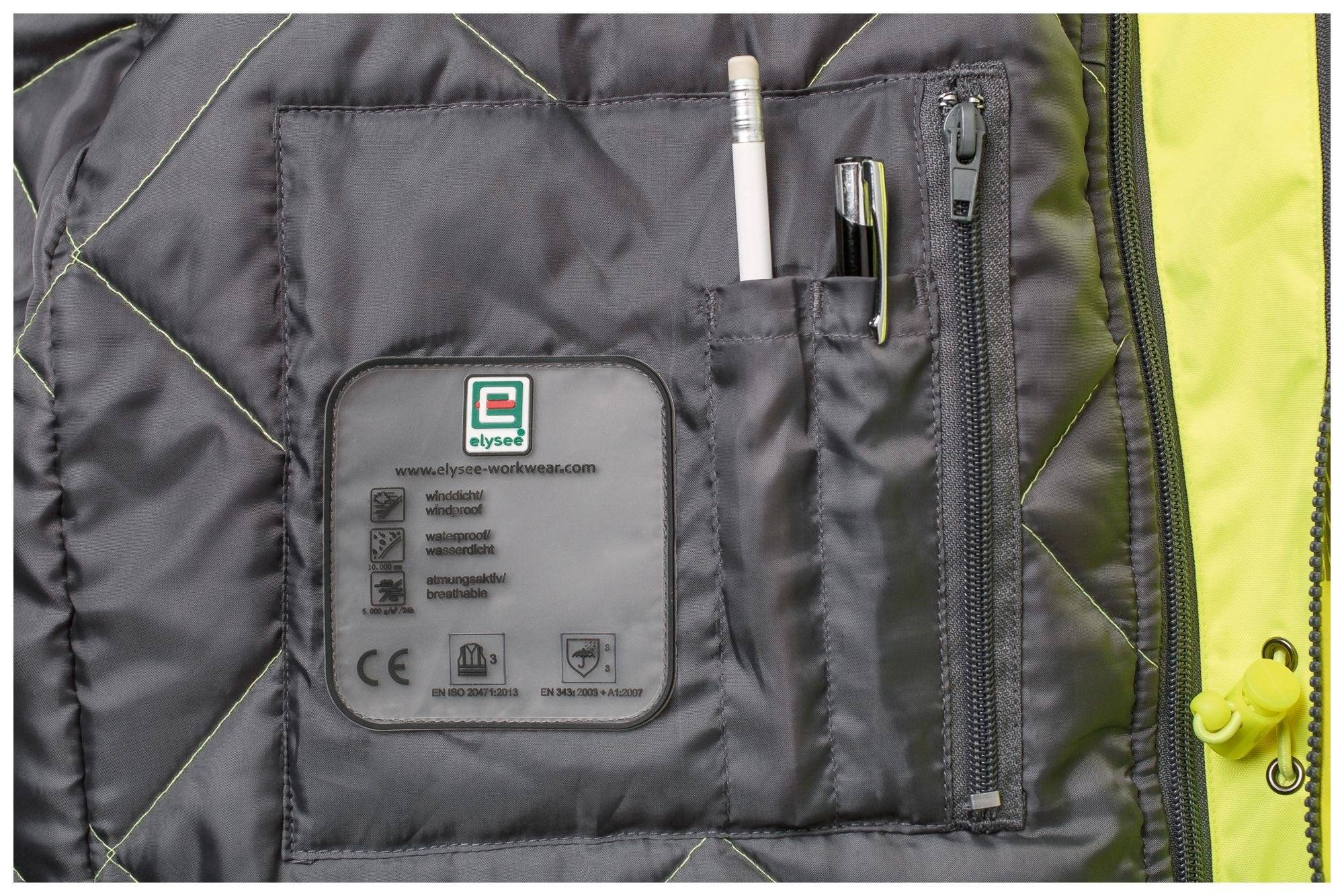 Warnschutzjacke Elysee 2in1, 23429, gelb/grau mit thermofixierten Reflexstreifen, Größe 2XL-4