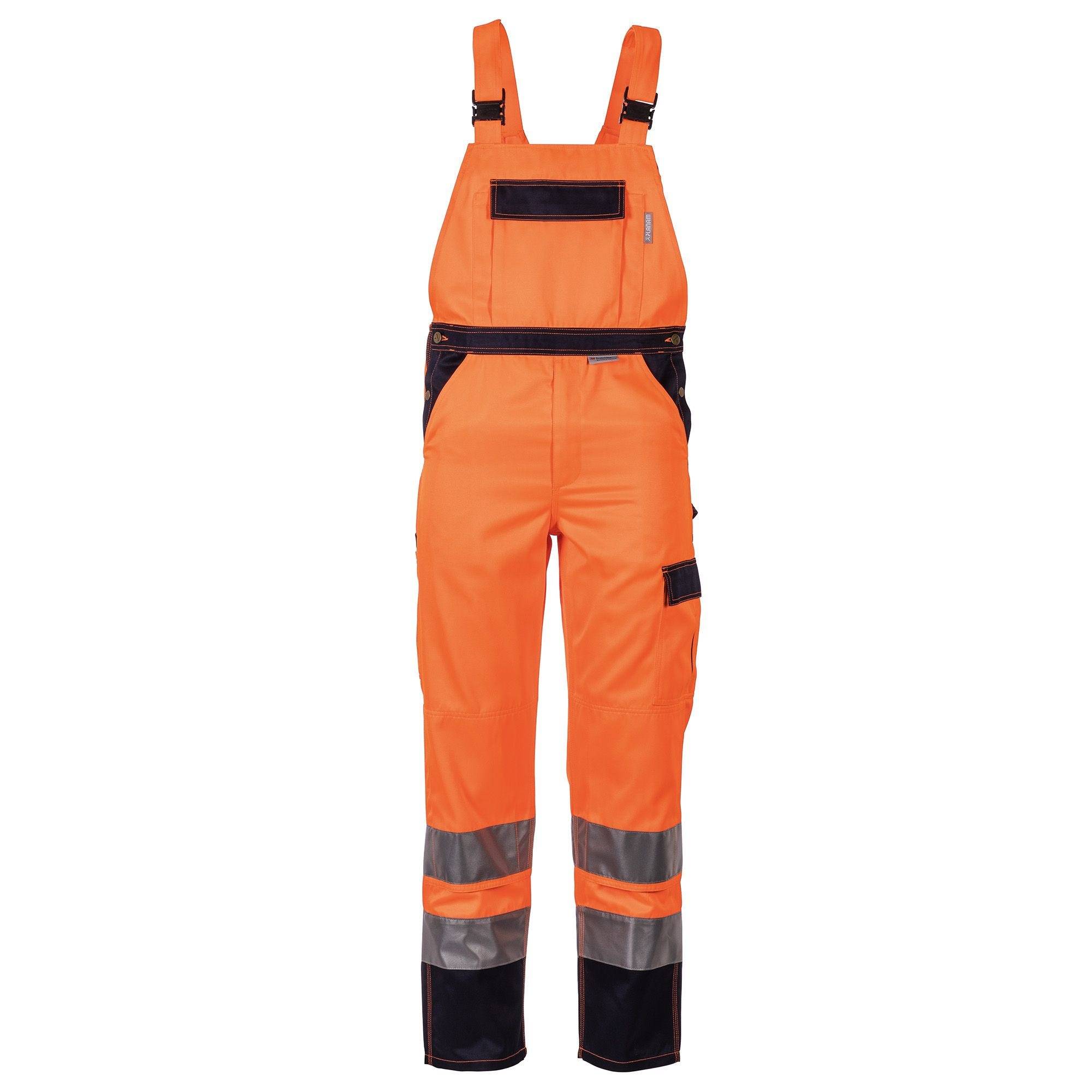 Planam Warnschutz-Latzhose, 2026, orange/marine, Größe 24-0