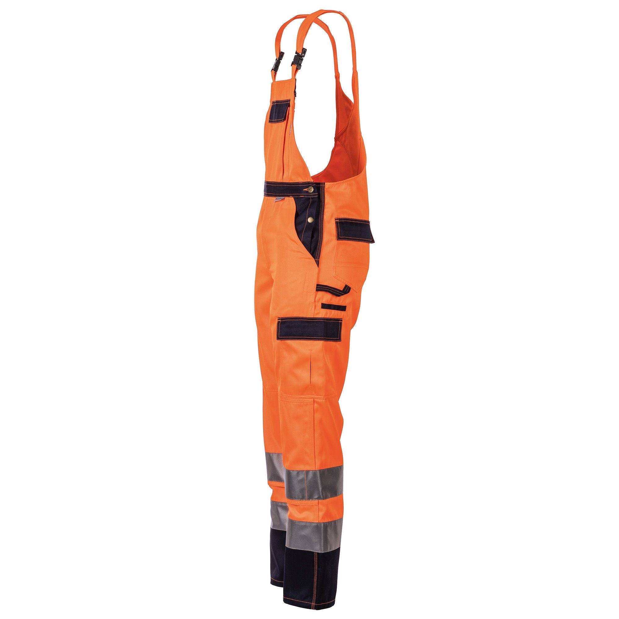 Planam Warnschutz-Latzhose, 2026, orange/marine, Größe 24-1