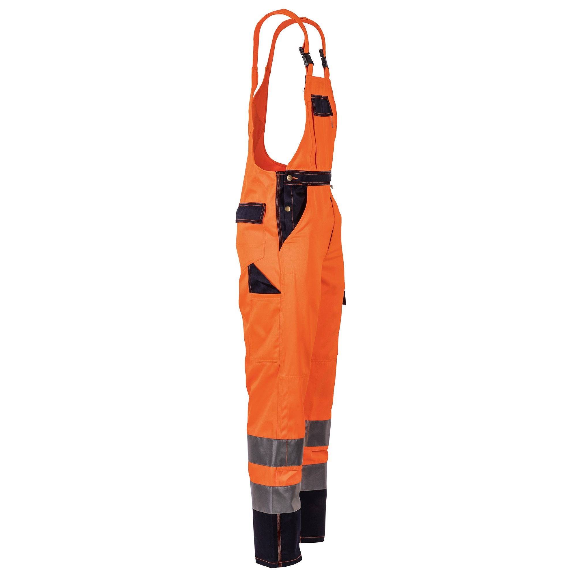 Planam Warnschutz-Latzhose, 2026, orange/marine, Größe 24-2