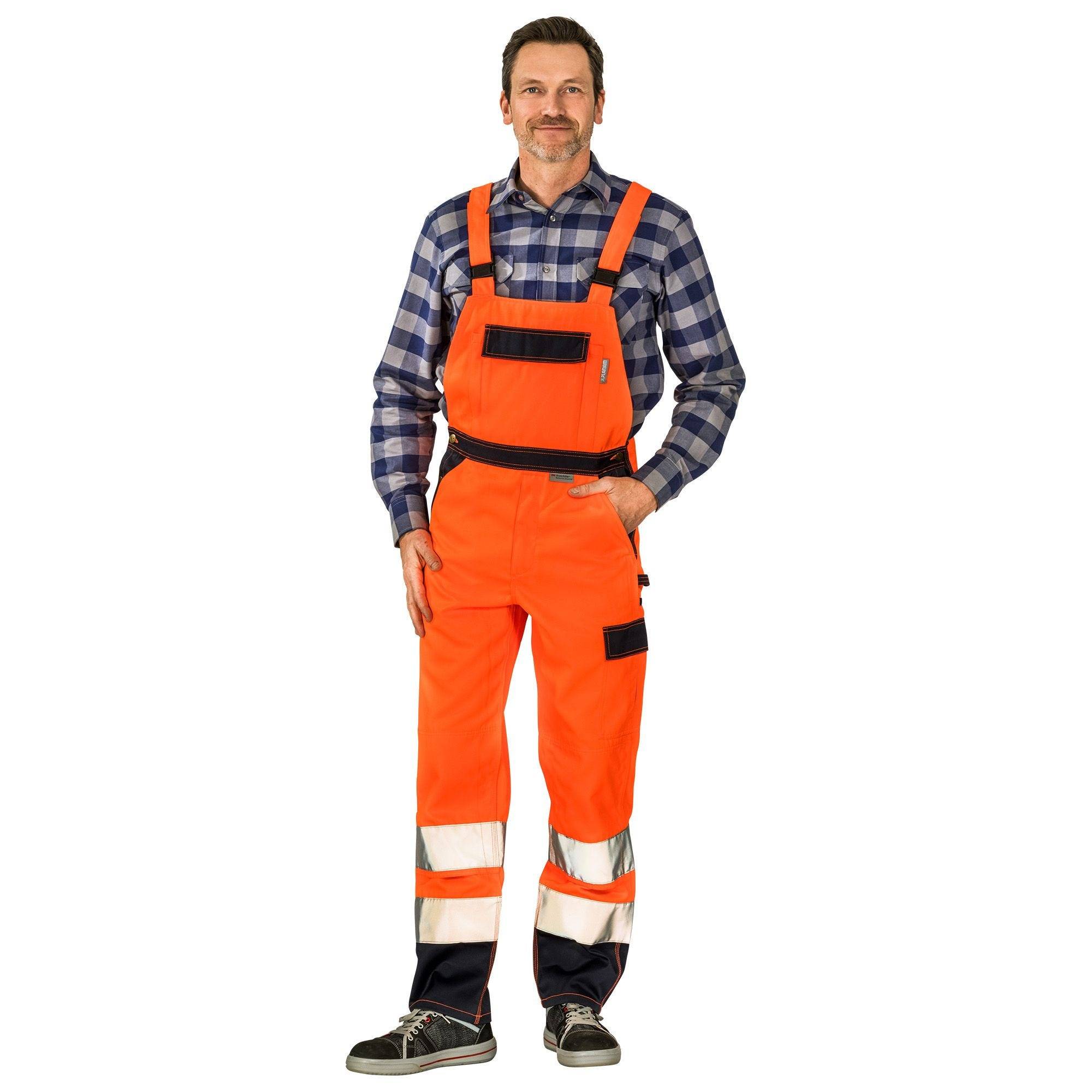 Planam Warnschutz-Latzhose, 2026, orange/marine, Größe 24-4