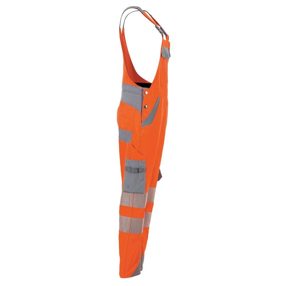 Planam Norit Warnschutz Damen Latzhose, Arbeitshose, 5935, orange/grau, Größe 42-2