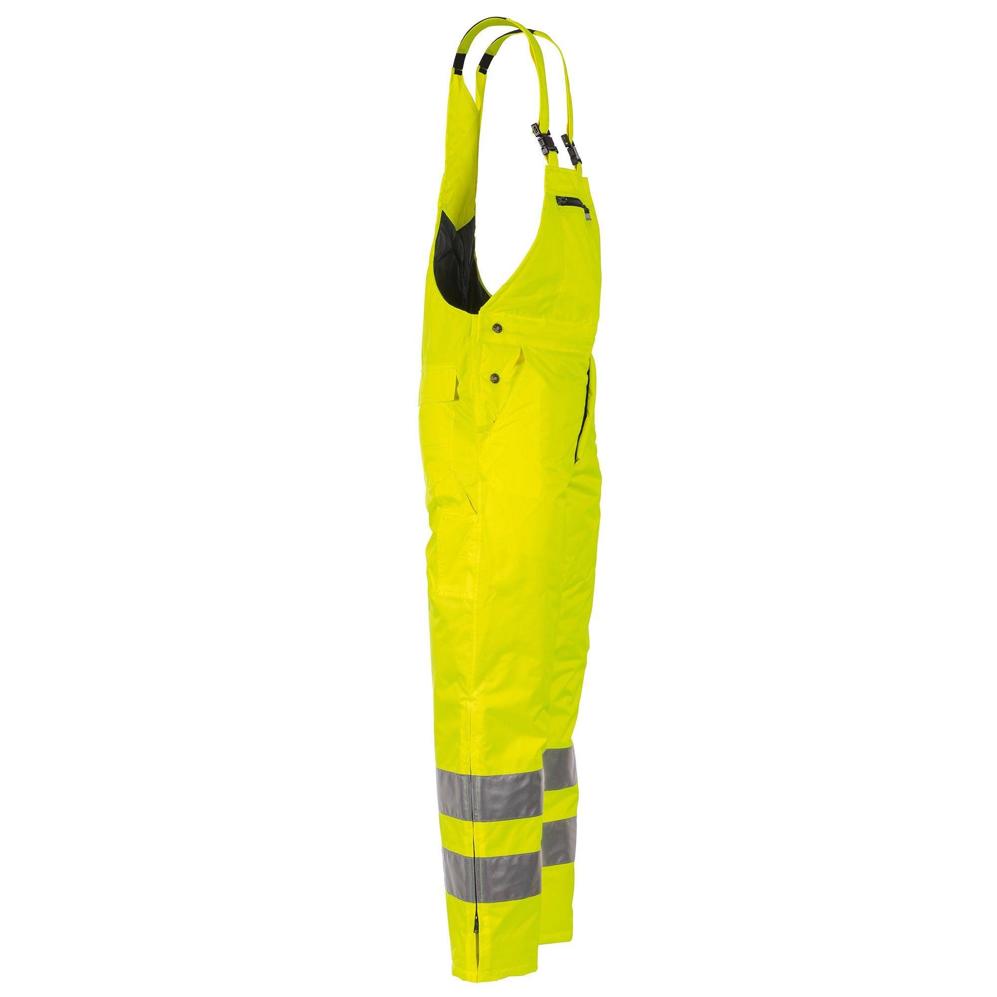 Planam Warnschutz-Winterlatzhose, 2060, wattiert und wasserdicht, uni gelb, Größe 2XL-2