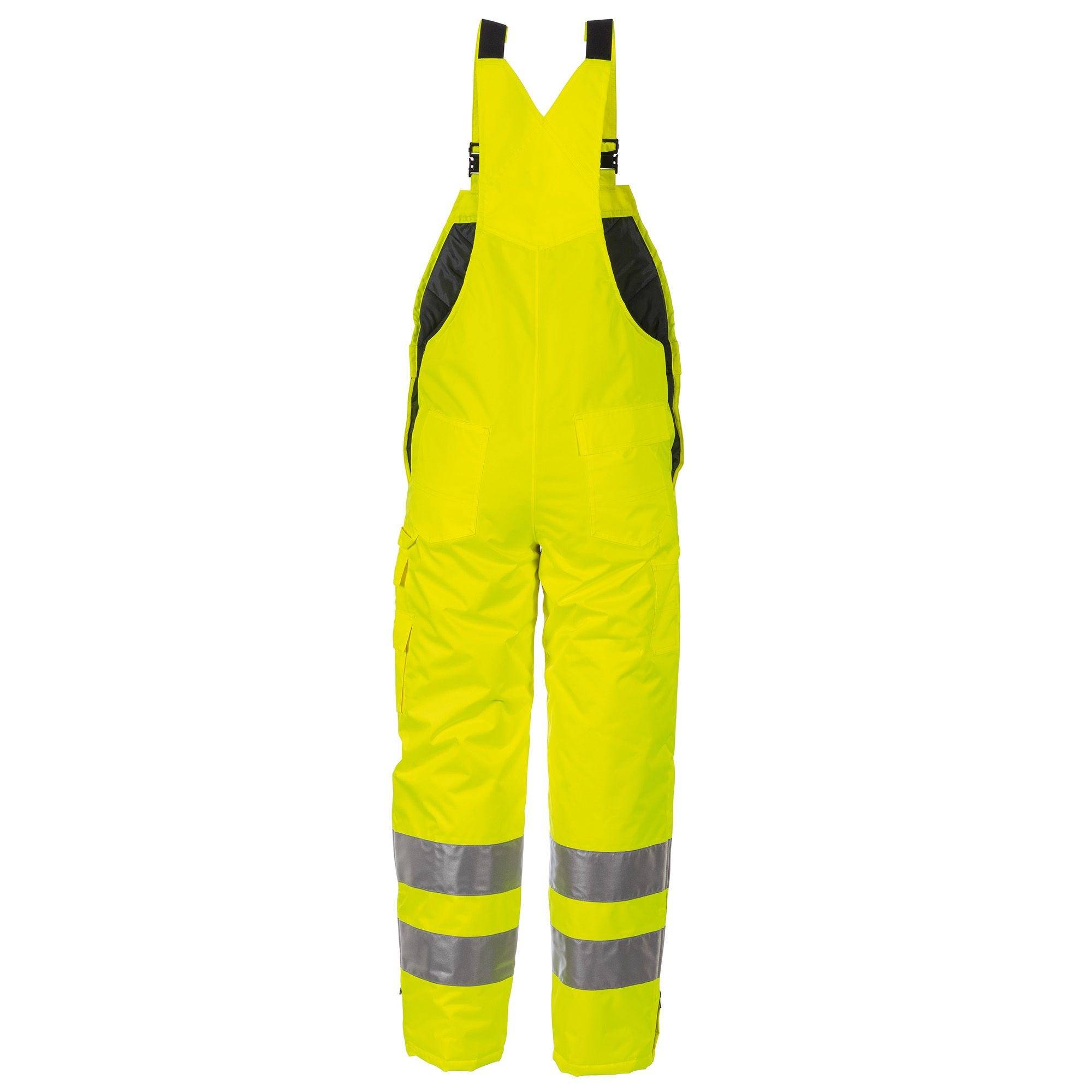 Planam Warnschutz-Winterlatzhose, 2060, wattiert und wasserdicht, uni gelb, Größe 2XL-3