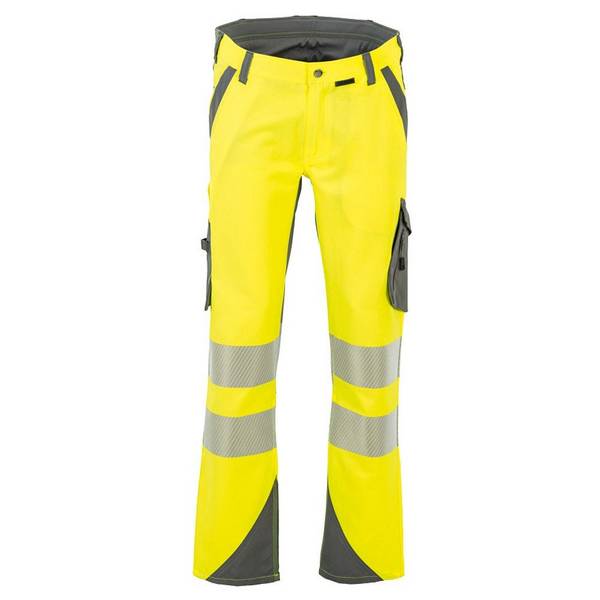 Planam Norit Warnschutz Herren Bundhose, Arbeitshose, 5921, gelb/grau, Größe 44