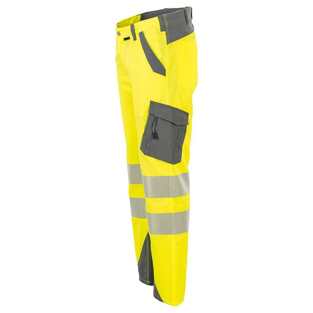 Planam Norit Warnschutz Herren Bundhose, Arbeitshose, 5921, gelb/grau, Größe 44-1