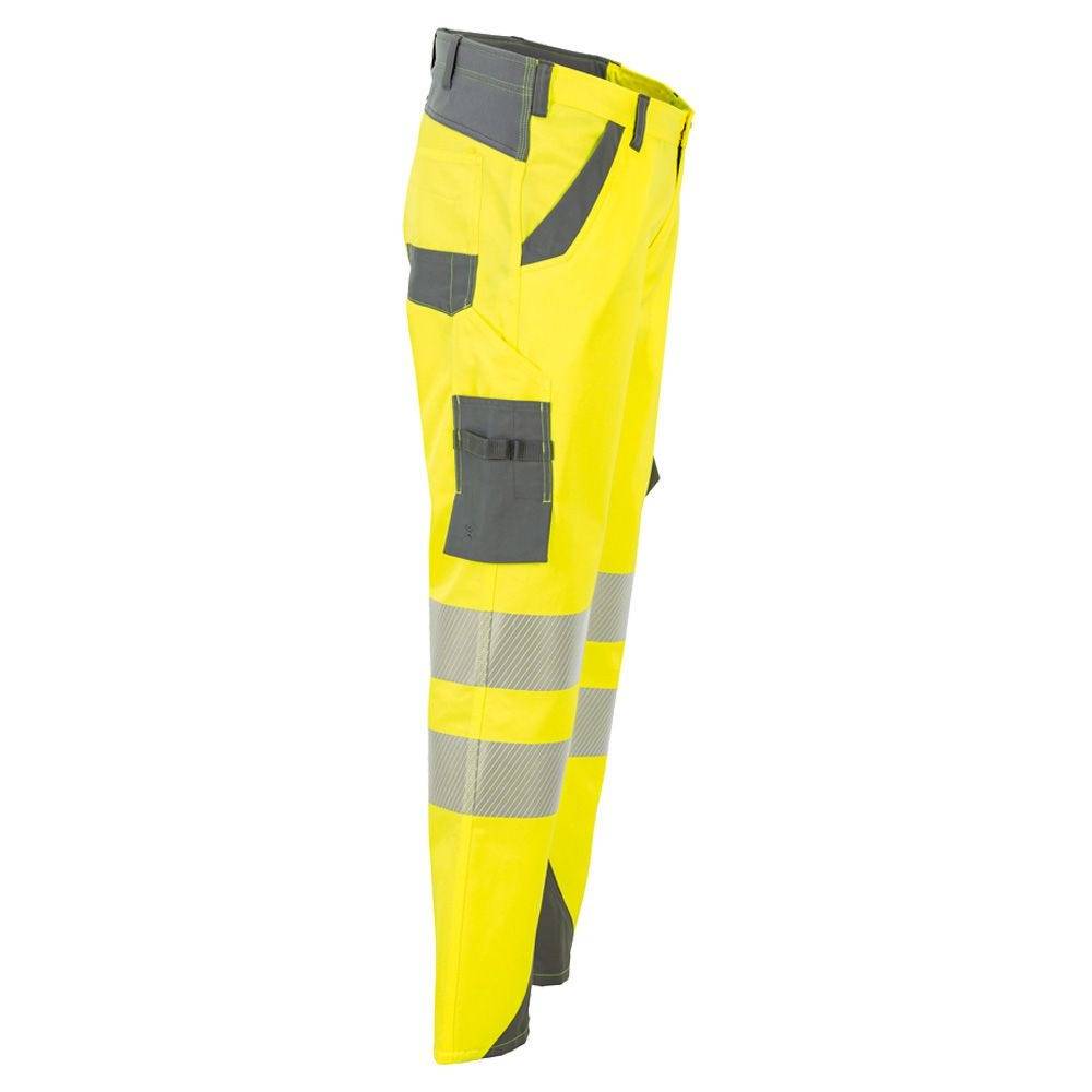 Planam Norit Warnschutz Herren Bundhose, Arbeitshose, 5921, gelb/grau, Größe 44-2