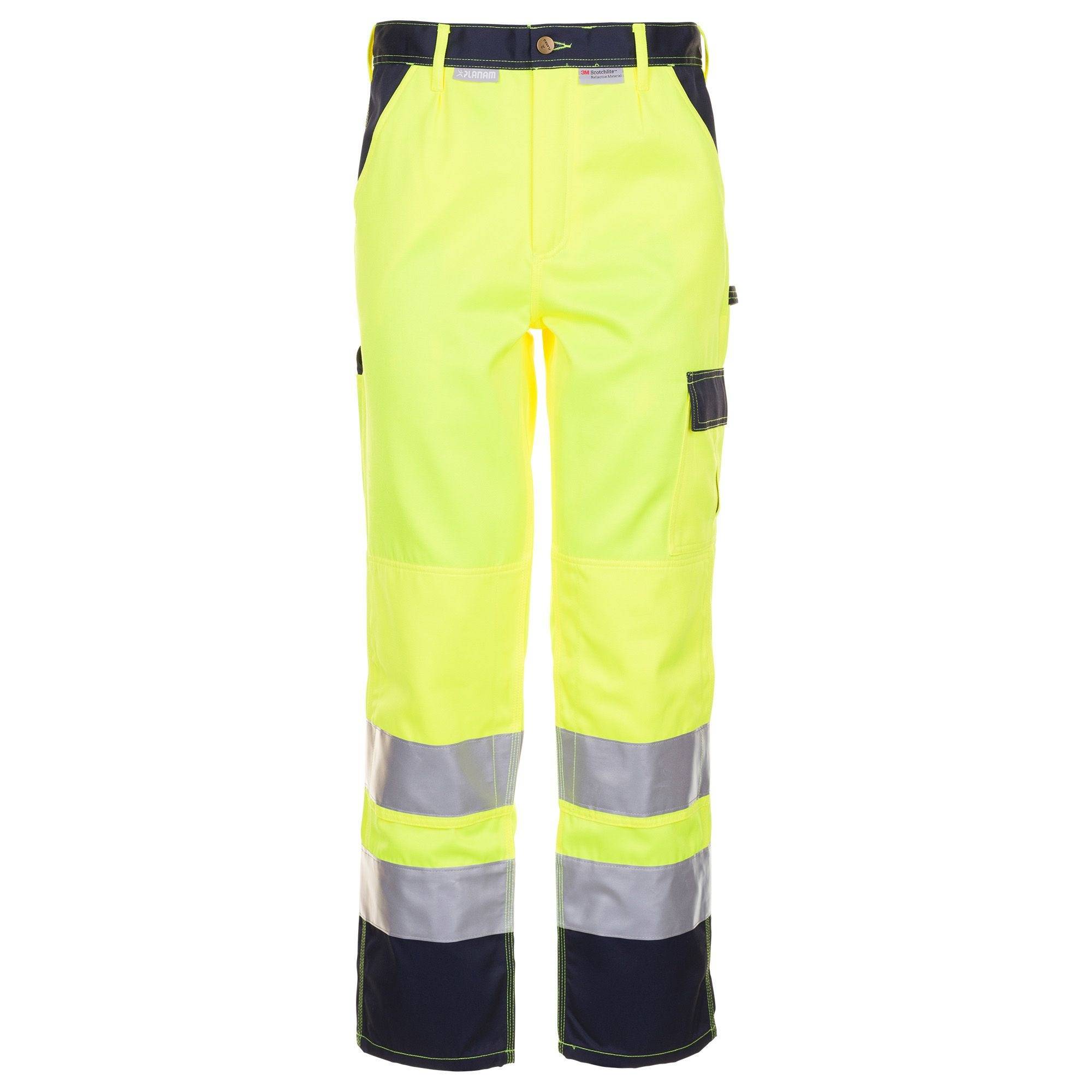 Planam Warnschutz-Bundhose, 2017, gelb/marine, Größe 50-0