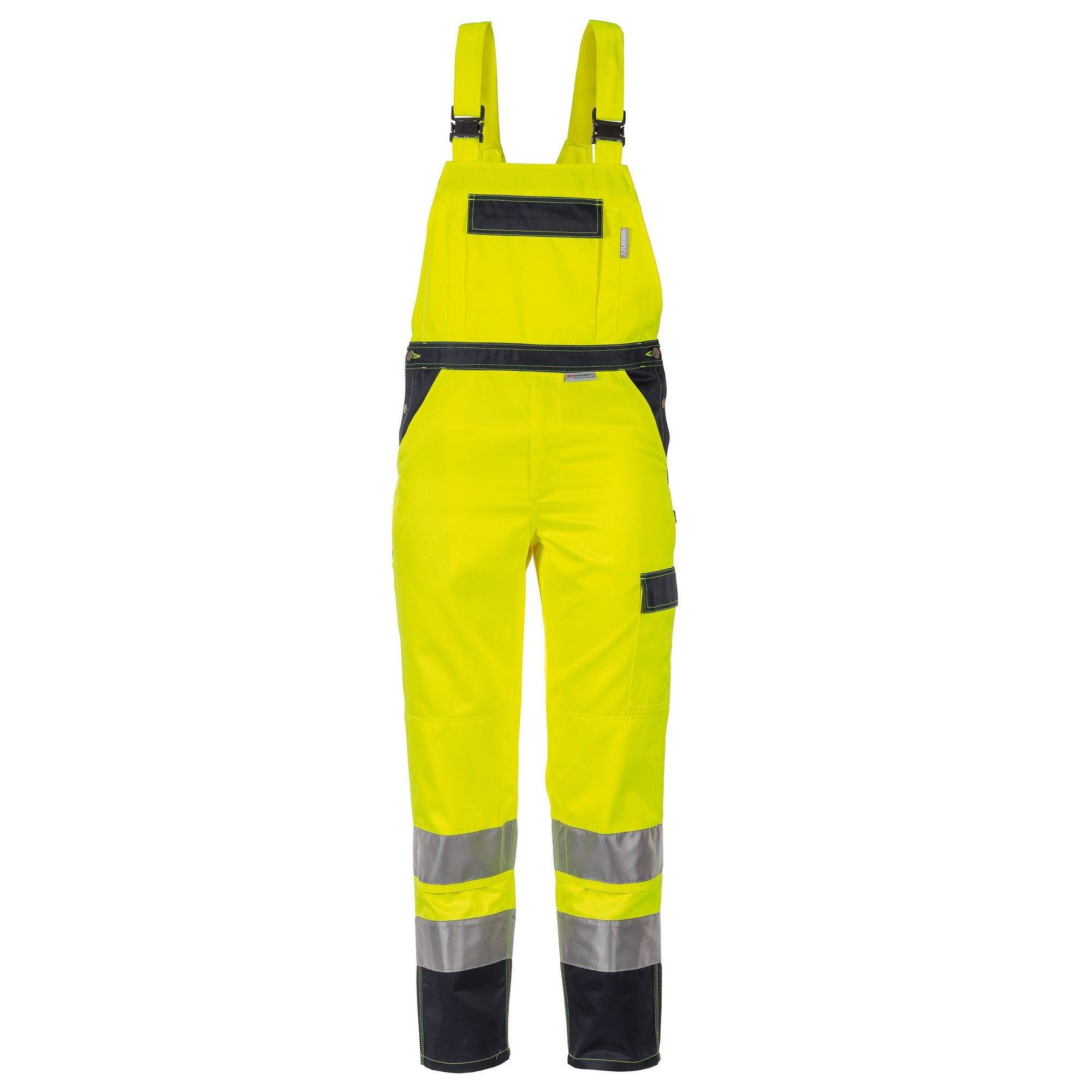 Planam Warnschutz-Latzhose, 2027, gelb/marine, Größe 54-0