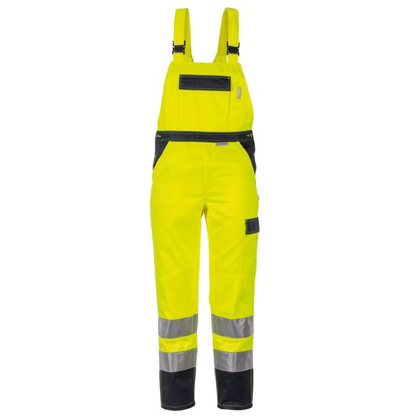 Planam Warnschutz-Latzhose, 2027, gelb/marine, Größe 56