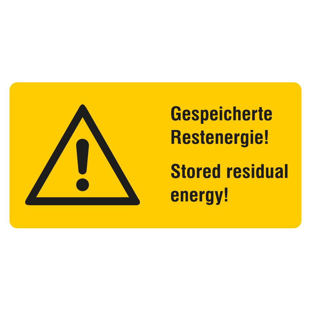 Warnaufkleber, Gespeicherte Restenergie, 2-sprachig, Folie, 74 x 37 mm, 10 St./ Bog-0