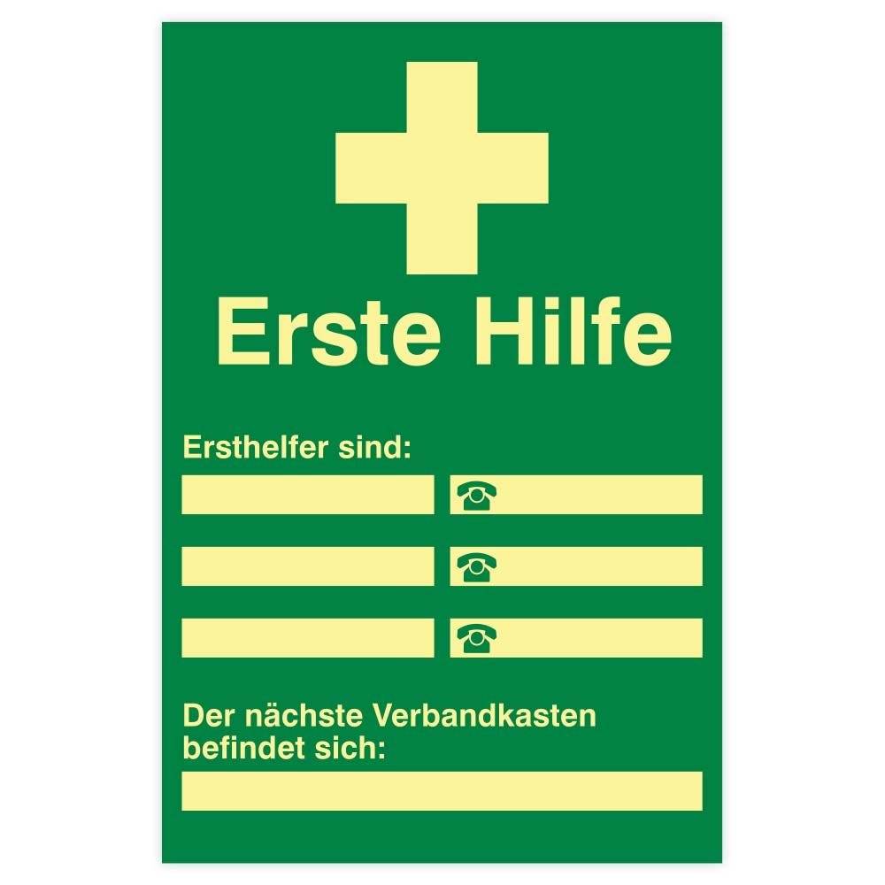 Sicherheitsaushang, Ersthelferverzeichnis, SECUglow 185, Kunststoff, 200 x 300 mm-0