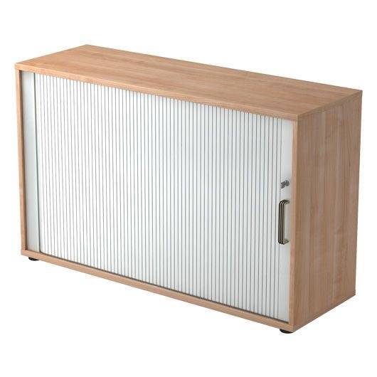 Hammerbacher Rollladenschrank Securoline, 2 OH, 120 x 40 x 74,8 cm, nussbaum/silber-0