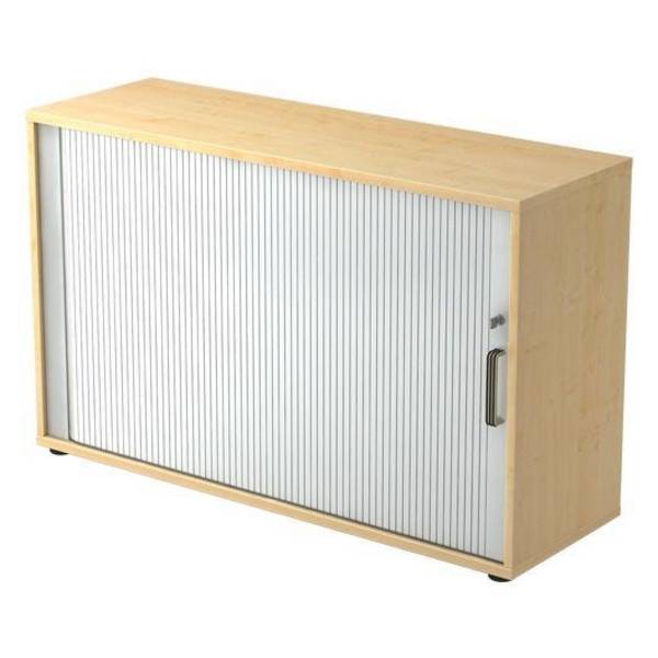 Hammerbacher Rollladenschrank Securoline, 2 OH, 120 x 40 x 74,8 cm, ahorn/silber