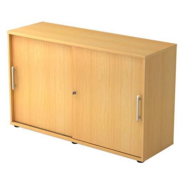 Hammerbacher Schiebetürenschrank Highline, 2 Ordnerhöhen, 120 x 40 x 74,8 cm, buche