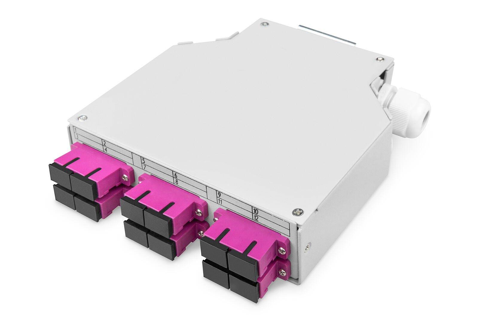 LWL-Hutschienenbox, MM-OM4, bestückt, mit SC-Adapter und Pigtail-0