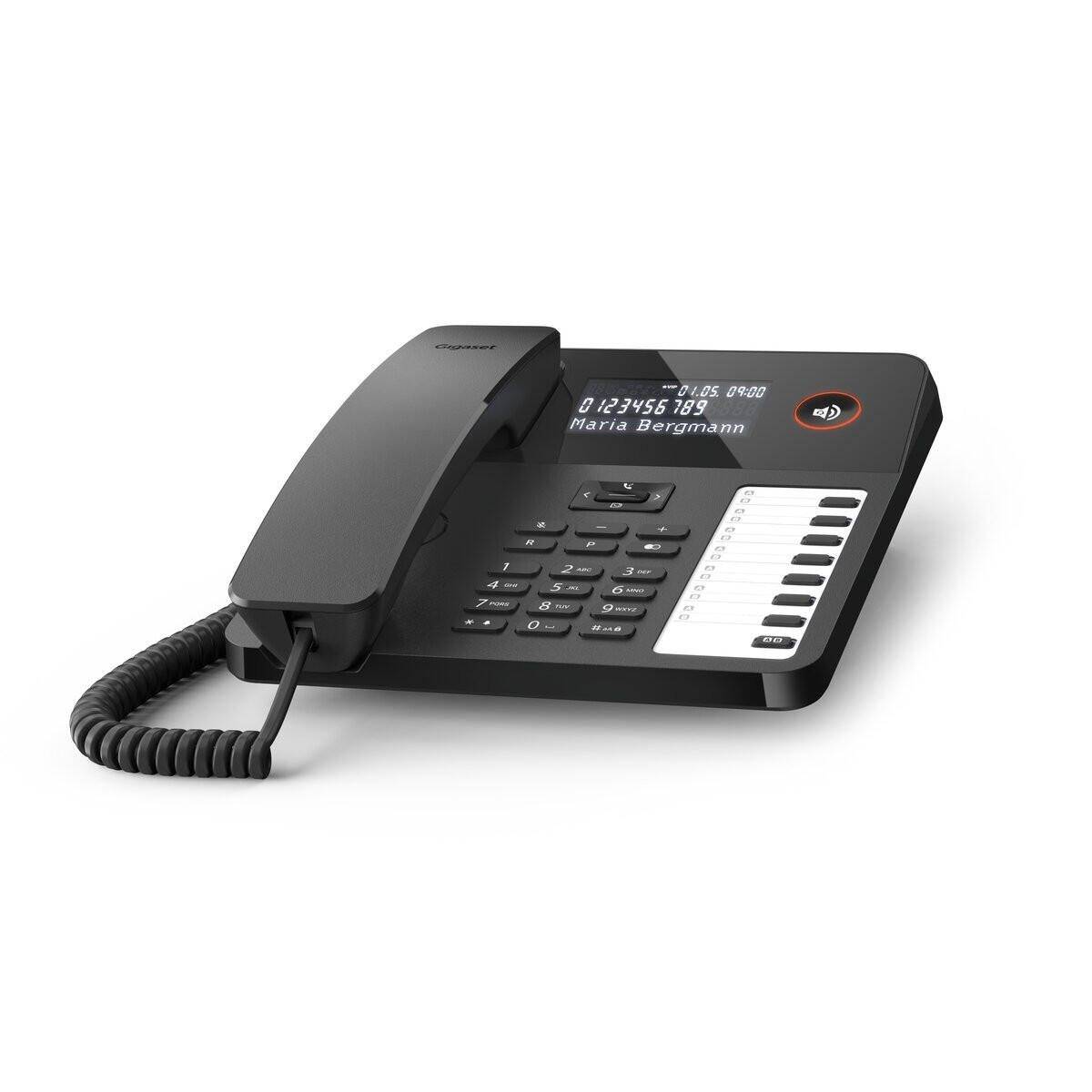 Gigaset DESK 600 Telefon mit Schnur, Schwarz S30350-H224-B101-0