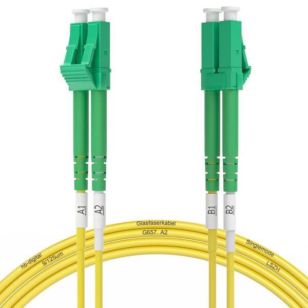 hb-digital Glasfaser Patchkabel Duplex 2m LC/APC-LC/APC, G.657.A2