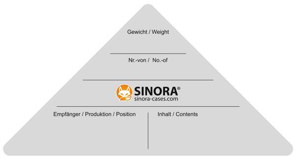 SINORA Tourlabel PVC selbstklebend für Oberseite 19-Zoll-Rack